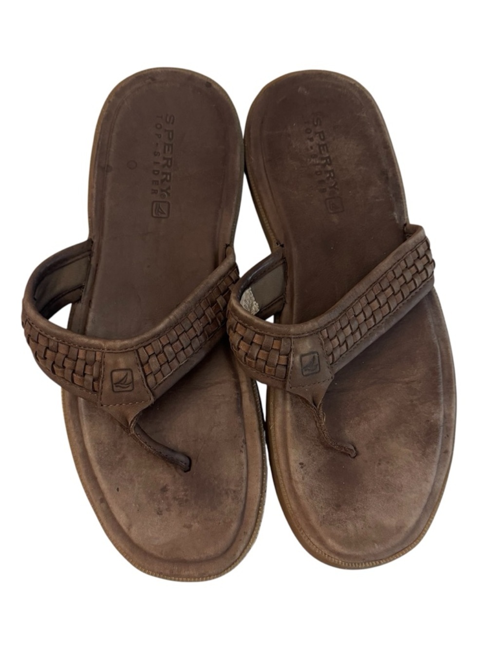Sperry Top Sider Men’s Brown Leather Slip-On Sandals Sz 13M GUC